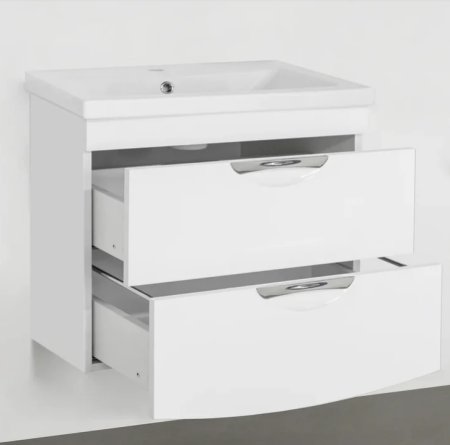 Тумба под раковину Style Line Жасмин 2 60 Люкс Plus ЛС-00000728 подвесная Белый глянец 