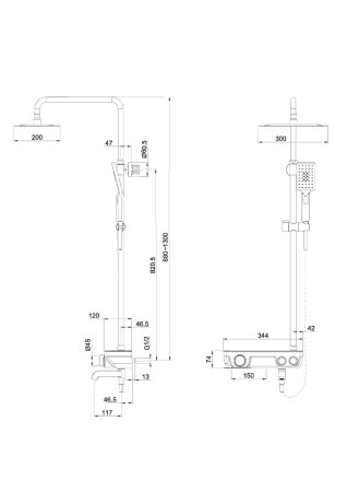 Душевая стойка Orans OLS-7554H с термостатом 
