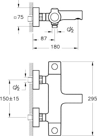 Смеситель VitrA AquaHeat RS3 A47157EXP для ванны с душем 