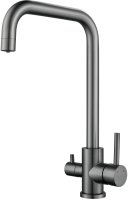 Смеситель для кухни с подключением фильтра воды Raffine F118T, оружейная сталь