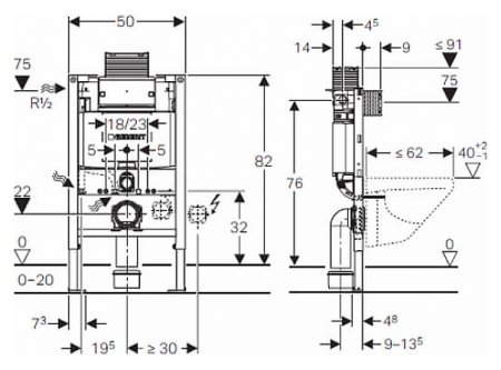 Система инсталляции для унитазов Geberit Omega 12 111.003.00.1 