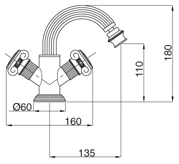 Смеситель Cezares Olimp BS2 03/24 O для биде 