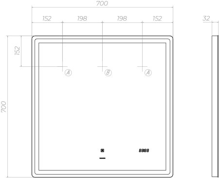 Зеркало VIGO Geometry Comfort z.GEO.70.Comfort, 70 см 