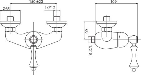 Смеситель Cezares Margot MARGOT-DM-02-Bi для душа 