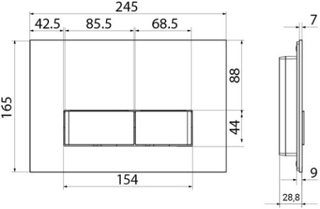 Кнопка смыва IDDIS Uniglass UNG10GBi77 стекло, черная 
