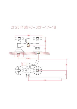 Смеситель для ванны длинный излив HAIBA CRON CN2242 