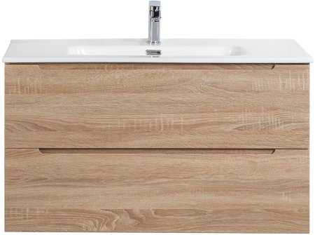 Тумба с раковиной BelBagno ETNA-1000-2C-SO-WO-P Rovere Bianco 