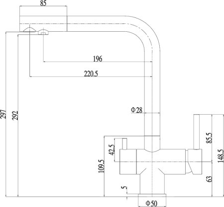 Смеситель Zorg Inox SZR-7039 BR/GRAFIT для кухонной мойки, бронза, графит 