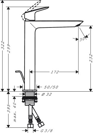 Смеситель Hansgrohe Logis Fine 240 71257000 для раковины, хром 