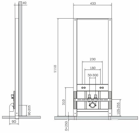 Инсталляция AM.PM I032701 для биде без клавиши смыва 