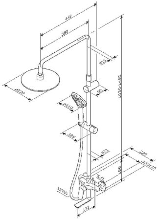 Душевая система AM.PM Sunny F0785C900 Хром 