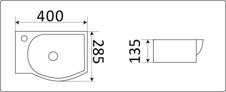 Раковина CeramaLux 78404R подвесная 