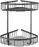 Полка металлическая угловая двухъярусная Rose RW12H, черный