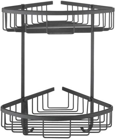 Полка металлическая угловая двухъярусная Rose RW12H, черный 