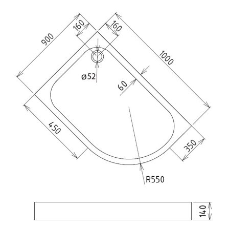 Душевой поддон Gemy ST19 L 