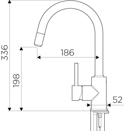 Смеситель для кухонной мойки Omoikiri Shinagawa-S-BN с вытяжным изливом 4994336 