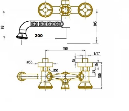 Душевая система Bronze de Luxe Royal 10121PF/1 Бронза 