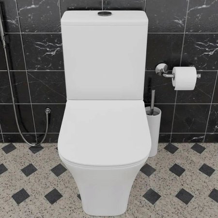 Унитаз компакт CeramaLux 1215-1А Белый глянцевый с бачком и сиденьем Микролифт 