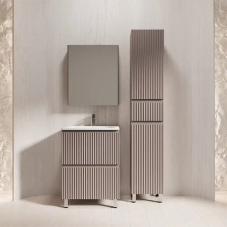Тумба Style Line Марокко 60 напольная, с раковиной  LINE 600*480, тауп темный 