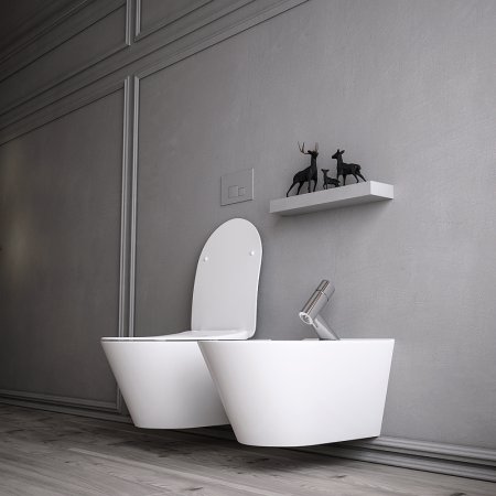 Унитаз биде Boheme Avva 972-2-MW подвесной Белый матовый без сиденья 