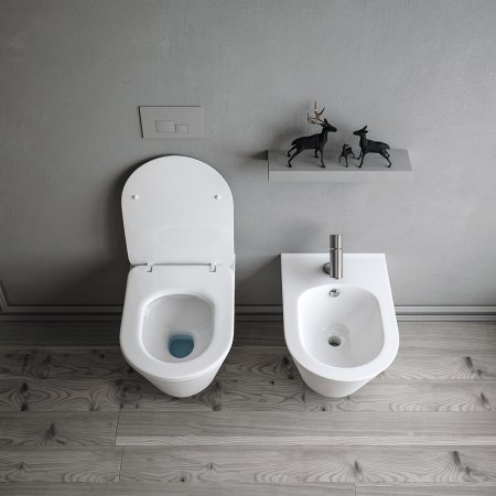 Унитаз биде Boheme Avva 972-2-MW подвесной Белый матовый без сиденья 