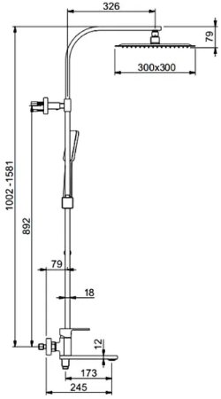 Душевая система Gappo G83 G2483 Хром 