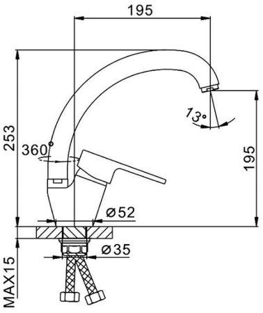 Смеситель для кухни Frap H30-4 F4130-4 Бронза 