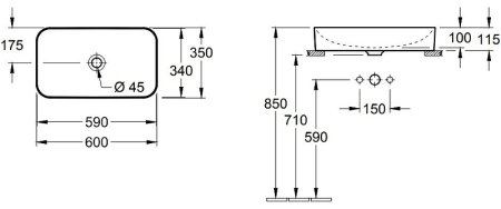 Раковина-чаша Villeroy&Boch Finion 60 414361R1 Альпийский белый 