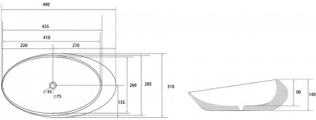 Раковина-чаша Abber Bequem 49 AC2107MW Белая матовая 