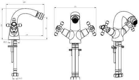 Смеситель для биде Boheme Camelia 276 Хром 