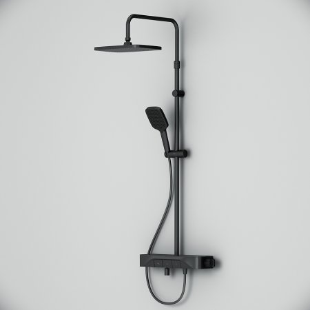 Душевая система AM.PM Func F078F322 с термостатом Черная матовая 