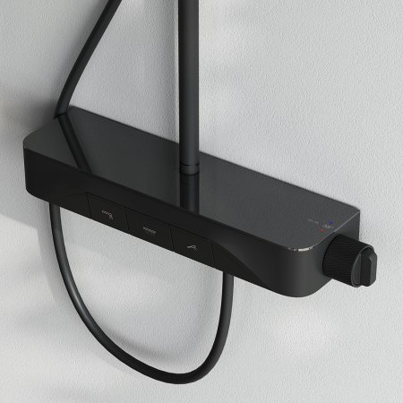 Душевая система AM.PM Func F078F322 с термостатом Черная матовая 