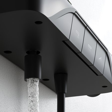 Душевая система AM.PM Func F078F322 с термостатом Черная матовая 