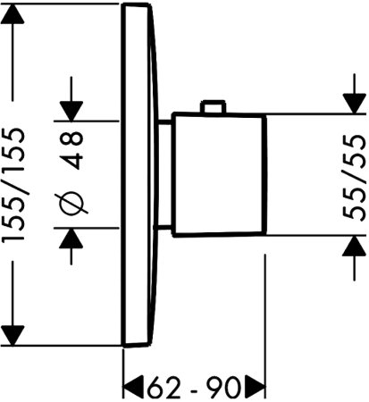 Смеситель для душа Hansgrohe PuraVida Highflow 15772000 с термостатом Хром 
