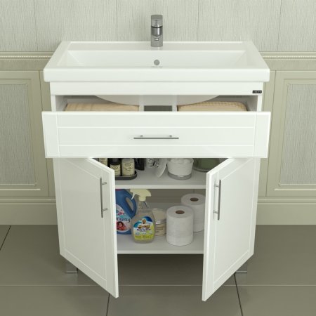 Тумба Санта Дублин 80 напольная с умывальником Фостер 80 