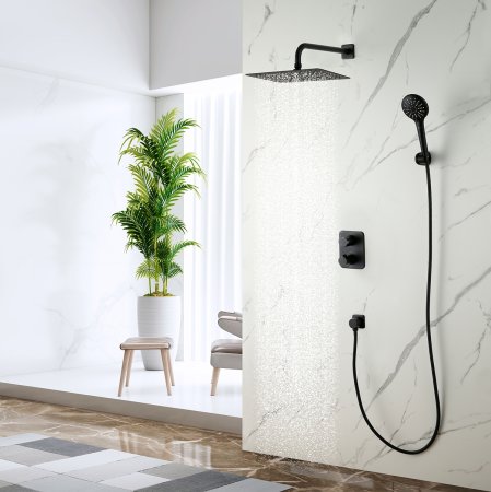 Смеситель Lemark Bronx для ванны и душа термостатический встраиваемый (LM3749BL) 