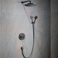 Душевая система Black&White Universe U7566GM 7566GM с термостатом Gun Metal