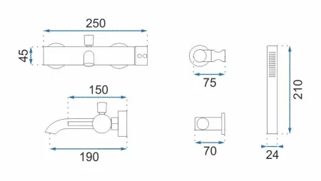 Смеситель для ванны Rea Lungo REA-B6635 