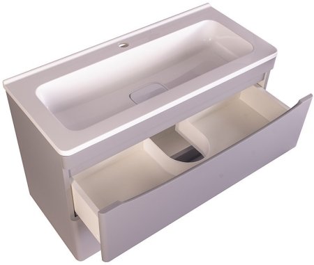 Тумба подвесная "Бергамо мини 90" (2 ящ.) Люкс антискрейтч серый, PLUS 