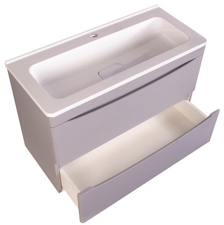 Тумба подвесная "Бергамо мини 90" (2 ящ.) Люкс антискрейтч серый, PLUS 