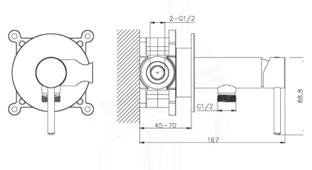 Гигиенический душ Omnires Y SYSYBI2 со смесителем 