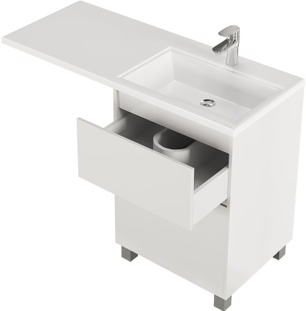 Тумба с раковиной Creto Cafor 110 R 19-W110R Белый глянец 