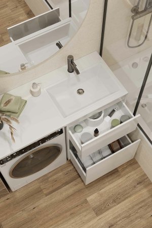 Тумба с раковиной Creto Cafor 110 R 19-W110R Белый глянец 