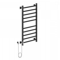 Полотенцесушитель Ника STEP-1 100/50 RAL9005 черный матовый левый тэн, электрич.кабельный