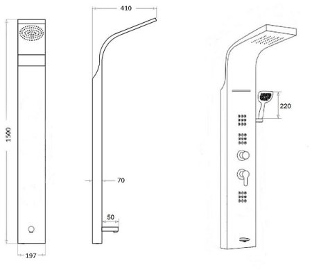 Душевая панель Boch Mann Niagara BM8340 с гидромассажем Хром 