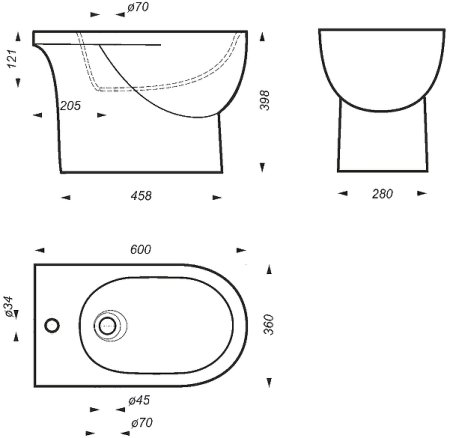 Биде Sanita Luxe Art ARTSLBI01 Белое 