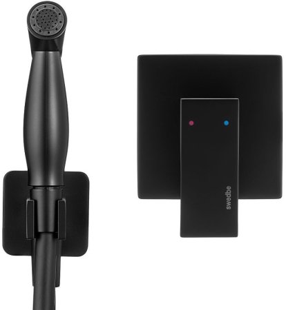 Гигиенический душ со смесителем Swedbe Platta 5549B Черный матовый 