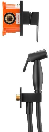 Гигиенический душ со смесителем Swedbe Platta 5549B Черный матовый 