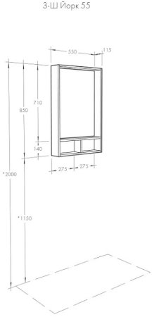 Зеркало Aquaton Йорк 55 1A173202YOAV0 Белое Ясень фабрик 
