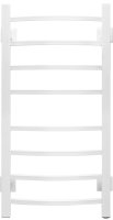 Полотенцесушитель электрический Energy Grand 800x400 белый матовый, форма лесенка, квадратный профиль, скрытое/наружное подключение, 800мм x 431мм